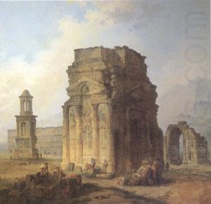 ROBERT, Hubert Triumphal Arch and Amphitheater at Orange (mk05) china oil painting image